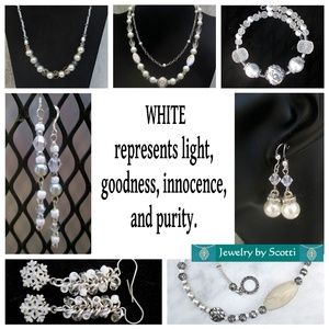 Handcrafted White Bracelets, Earrings, Necklaces